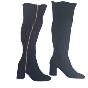 SHOEDAZZLE‎ Nevaeh Women’s Tall Zip Boots Size 7 WC ( Wide Calf) Black Heel 2.5”